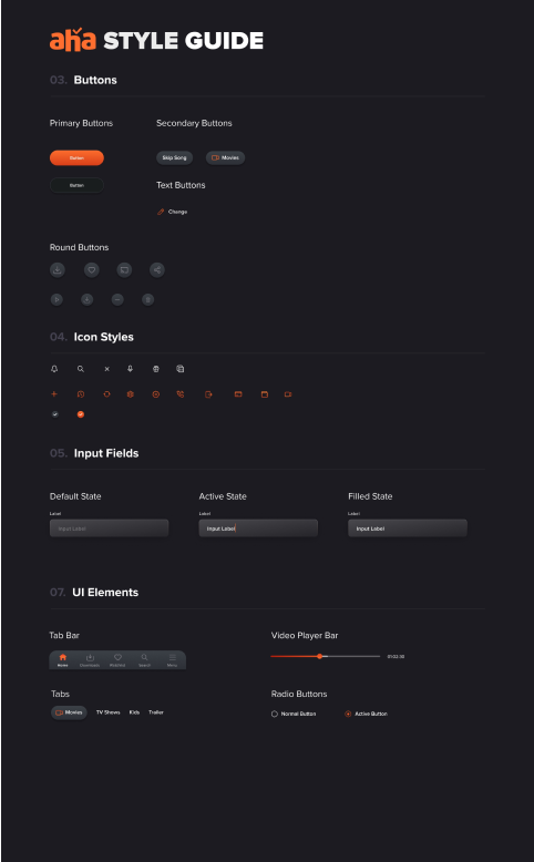 Design Guidelines screen